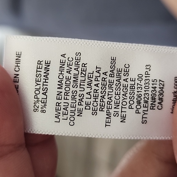 Trina Turk Vinet Short Shift Mini Tunic Dress Scrolling Slit Sleeve Knit Sz L - Picture 14 of 15